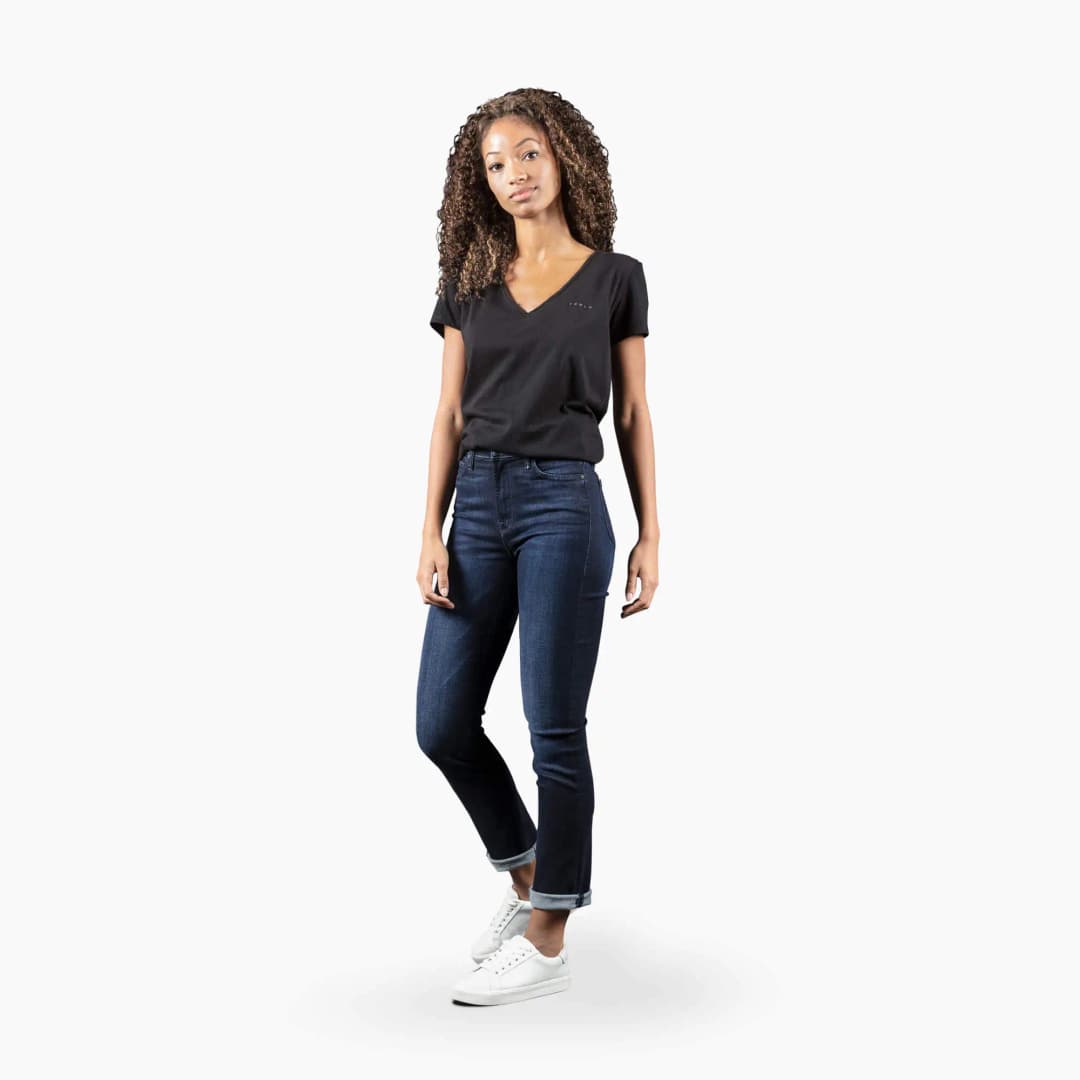 Camiseta V-neck con small wordmark para mujer