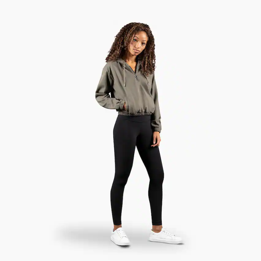 Sudadera cropped Chill con media cremallera para mujer