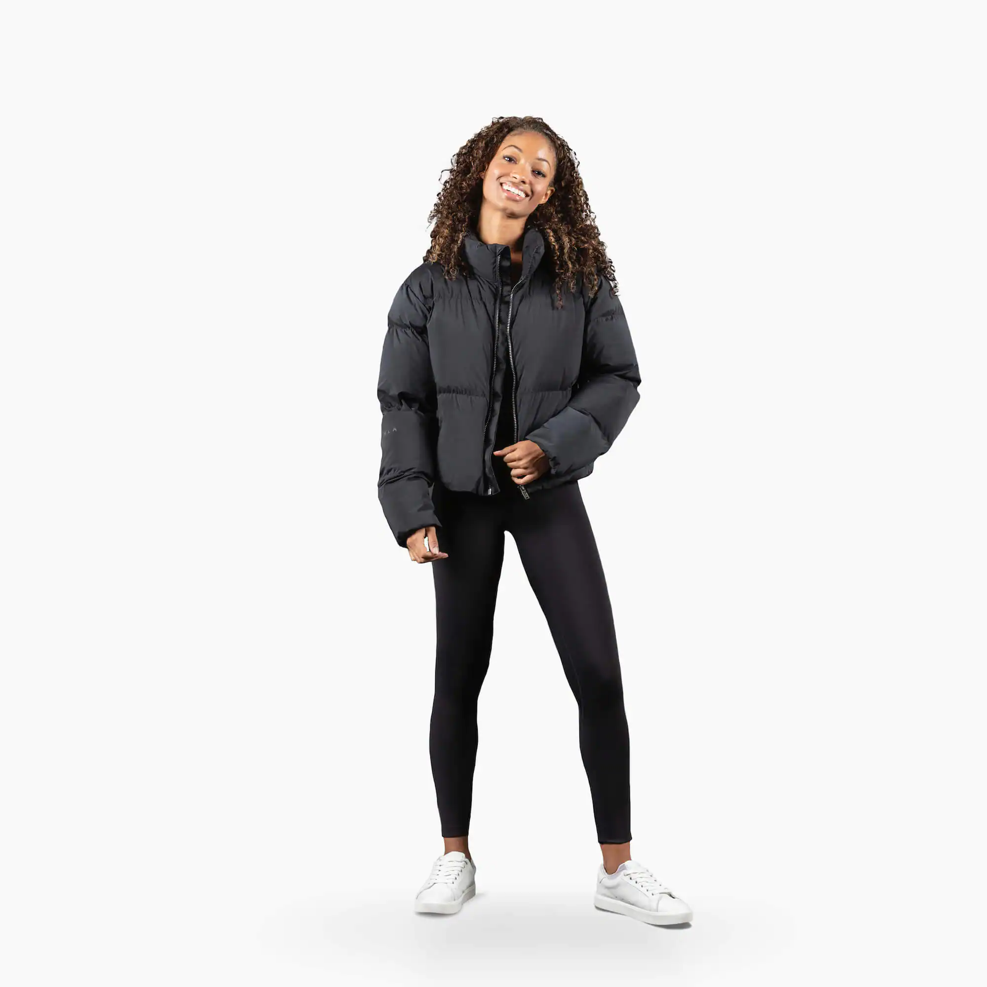 Chaqueta puffer cropped para mujer